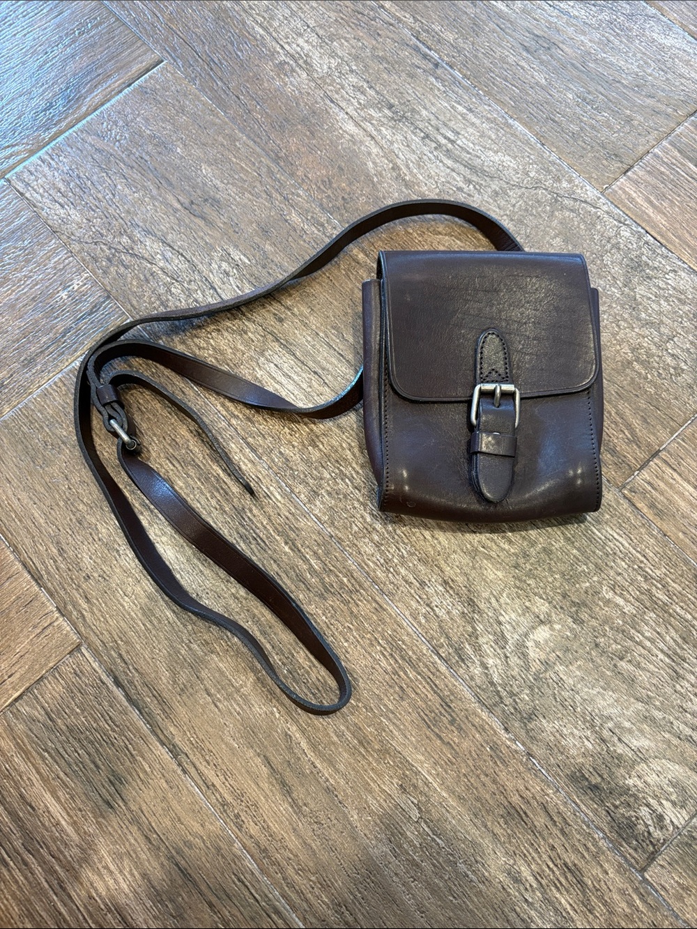 Limited Classic Dark Brown Leather Crossbody Bag
